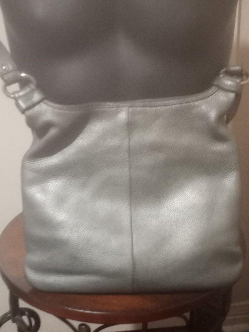 Coach Penelope Leather Snakeskin Trim Crossbody Bag F16533 Preloved Gray - Picture 8 of 15